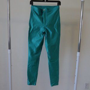 Brand new NWOT American Apparel Teal Shiny Disco Pants Leggings